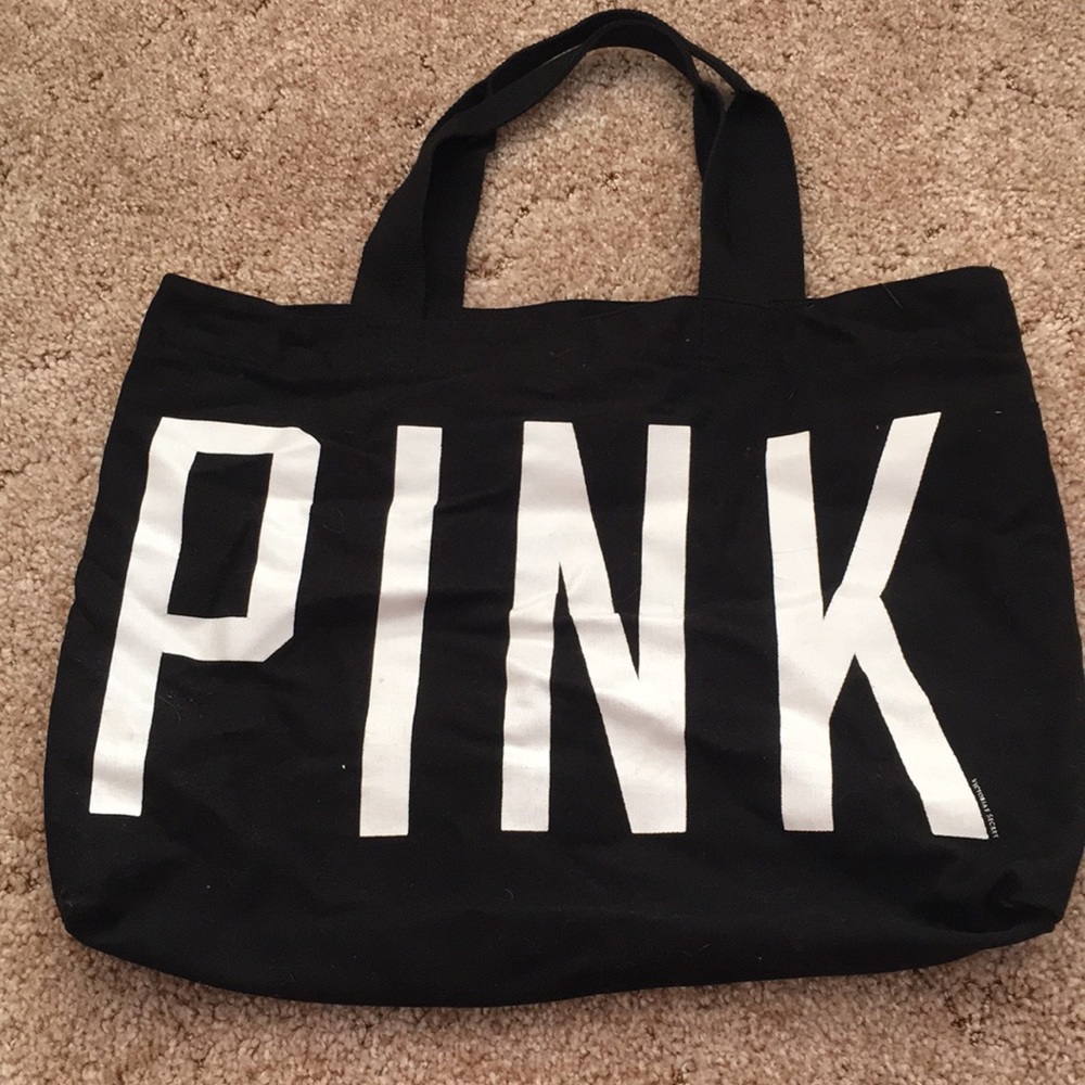 Victoria Secret Pink zip up black bag